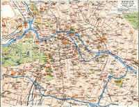 Historic Map of Berlin, Germany (1924) Fine Art Print by Ken Welsh