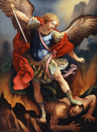 St. Michael Archangel Color Lithograph Poster Print