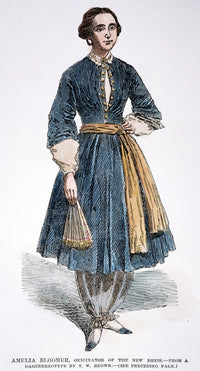 Amelia Bloomer's Full-Trousered Costume Wood Engraving Print