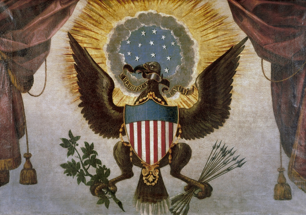 America: Great Seal Fine Art Print - 1786 Oil Painting Detail