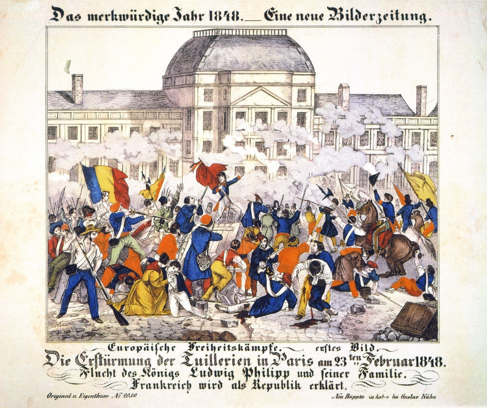France: Revolution 1848 Lithograph - Storming The Tuileries Print by Granger Collection