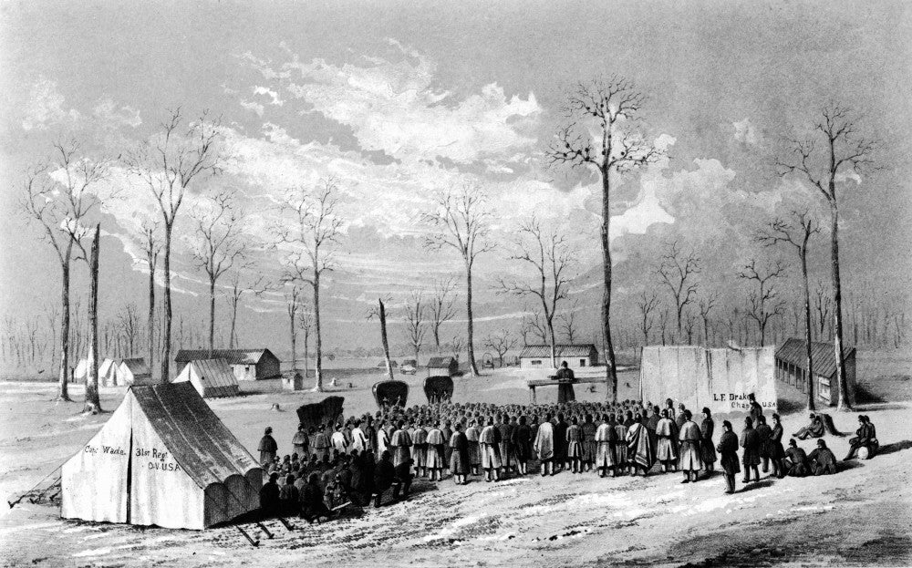 Civil War Chaplains Fine Art Print - Reverend L.F. Drake Preaching