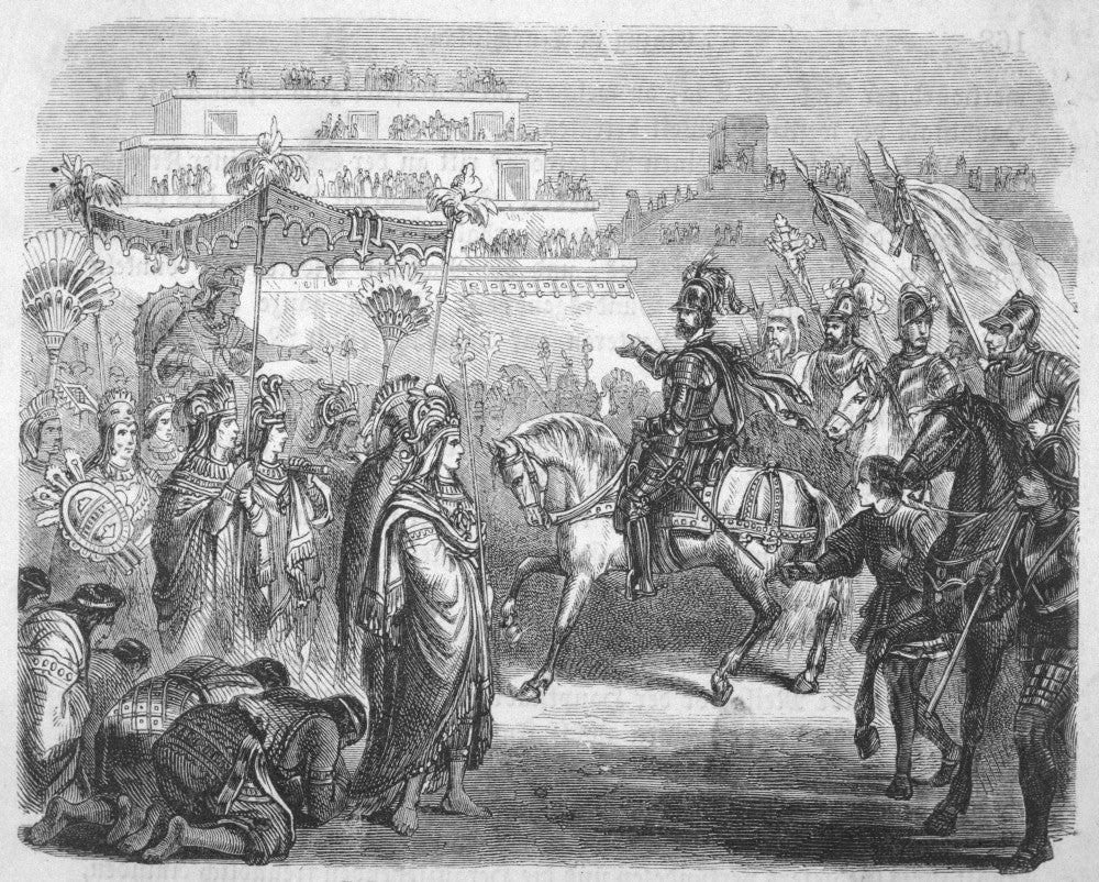 Cortes & Montezuma Fine Art Print by Mary Evans Picture Library