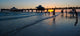 People and Pier at Sunset on Fort Myers Beach Fine Art Print by Panoramic Images