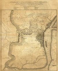 Plan of the City and Environs of Philadelphia, 1779 Fine Art Print by William Faden