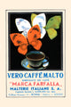 Vero Caffe Malto Advertising Postcard Art Print with Butterflies