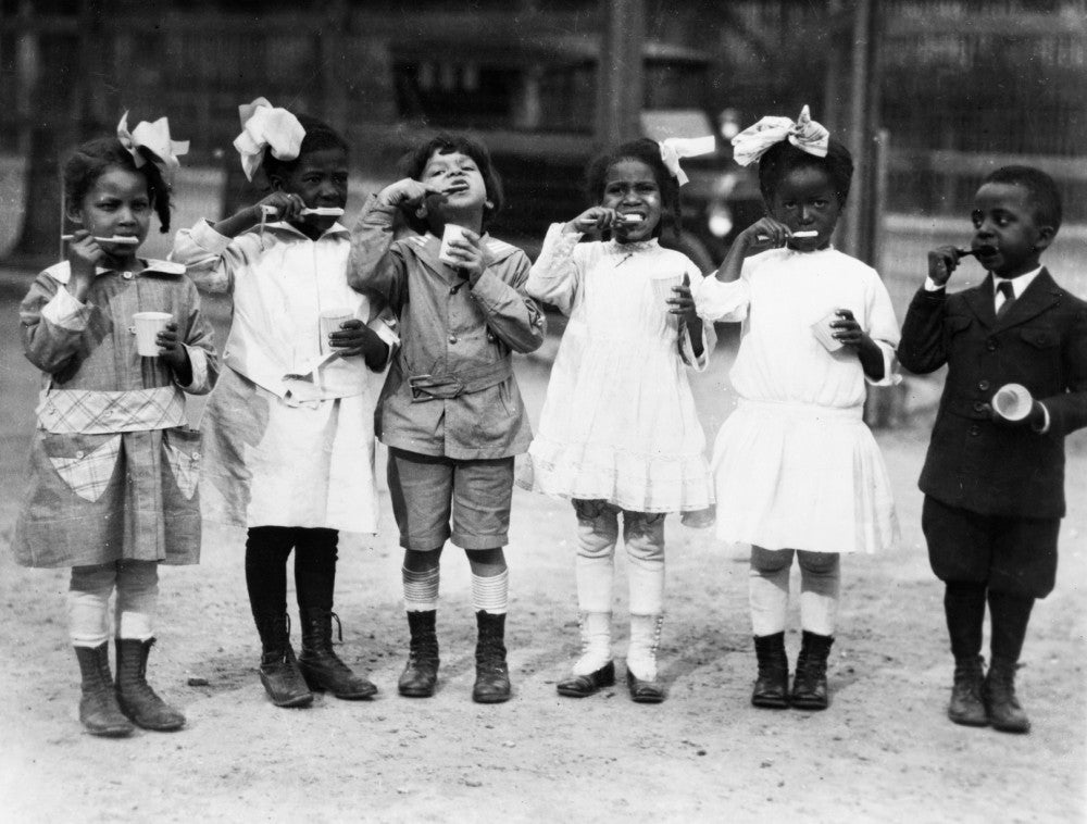 Brushing Teeth, C1910 - First Graders in Washington, D.C. Photograph