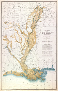 Historical Map of the Mississippi River - 1861 by Charles Mahon