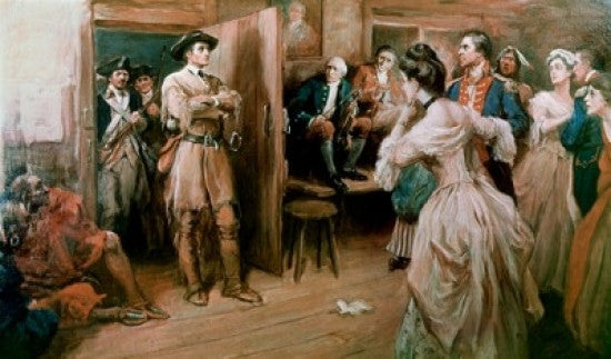 George Rodgers Clark Captured at Kaskaskiai Fine Art Print by Frederick Coffay Yohn