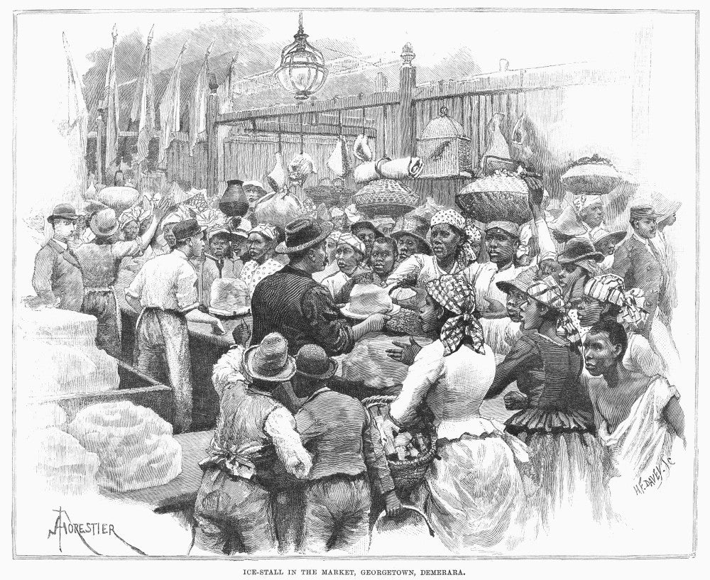 Guyana Market 1888 Fine Art Print - Nan Ice Stand in Georgetown