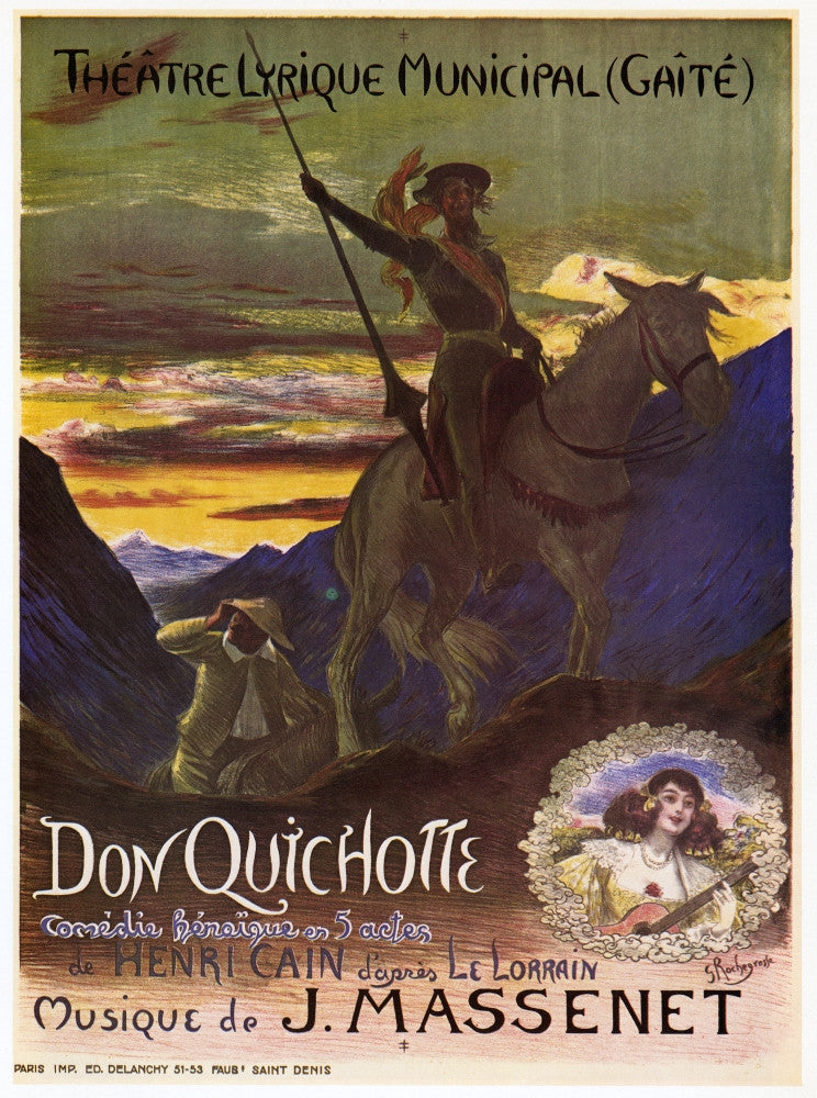Massenet Don Quichotte French Opera Poster Print (1910) by Granger Collection