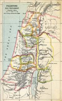 Map of Palestine from the Old Testament - Fine Art Print by Ken Welsh
