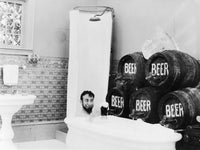 Humorous Beer Bath Scene Fine Art Print, C1916 by Granger Collection