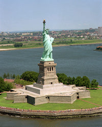 Aerial View of the Statue of Liberty Fine Art Print by Stocktrek Images