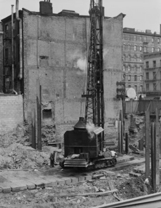 Pile Driver on Construction Site Fine Art Print