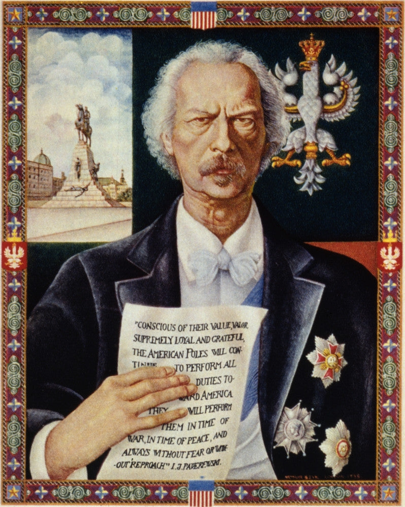 Ignace Jan Paderewski Polish Lithograph Art Print (1939)