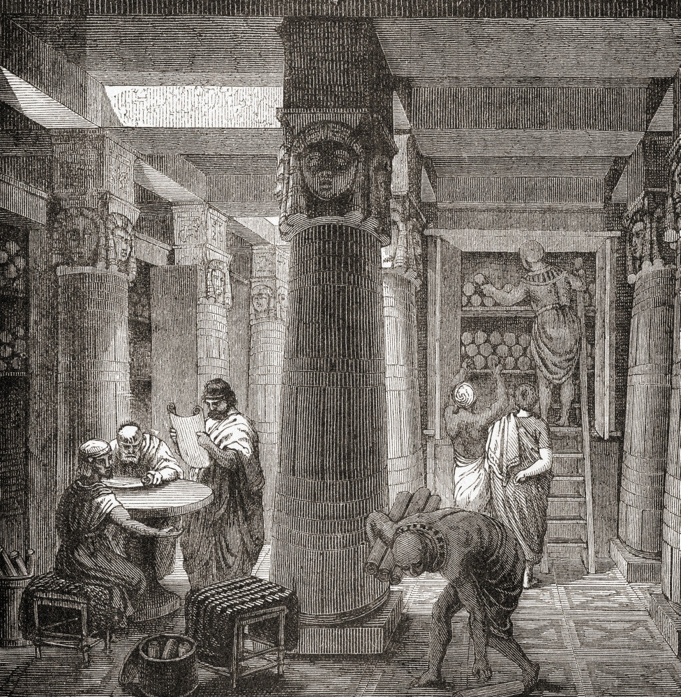 The Great Library of Alexandria Fine Art Print by Ken Welsh