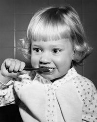 Girl Brushing Teeth Fine Art Print - Available in Multiple Sizes