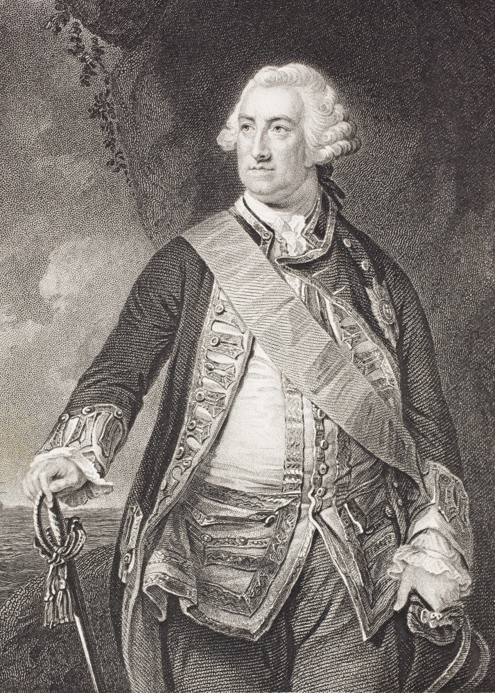 Edward Hawke, 1st Baron Hawke Fine Art Print – British Admiral (1880)