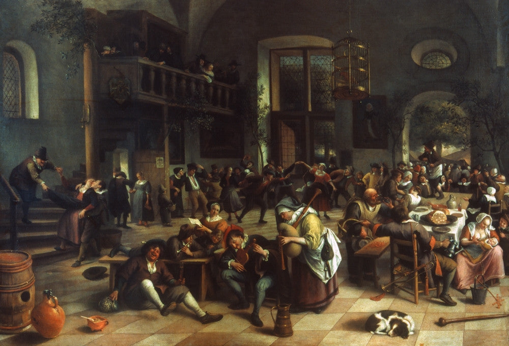 Merrymaking in an Inn Fine Art Print by Jan Steen, 1674