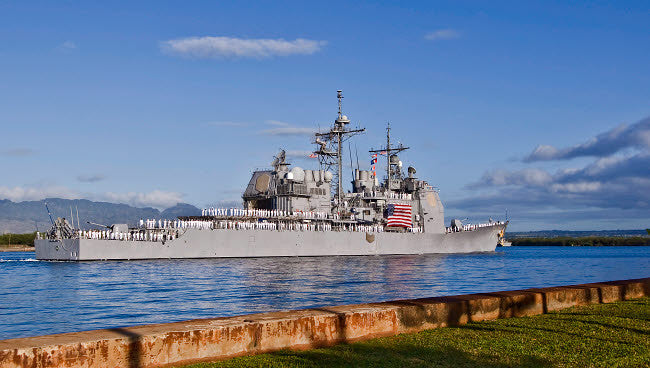 Sailors Aboard USS Port Royal Guided-Missile Cruiser Fine Art Print by Stocktrek Images