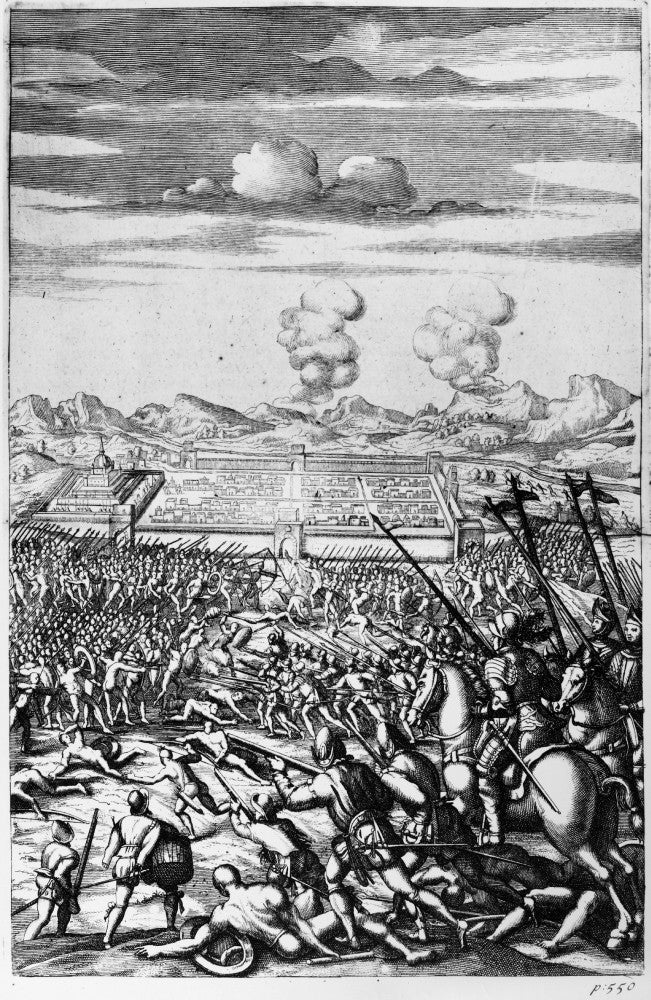 Spanish Conquistadors Battling Incas at Cuzco - Fine Art Print