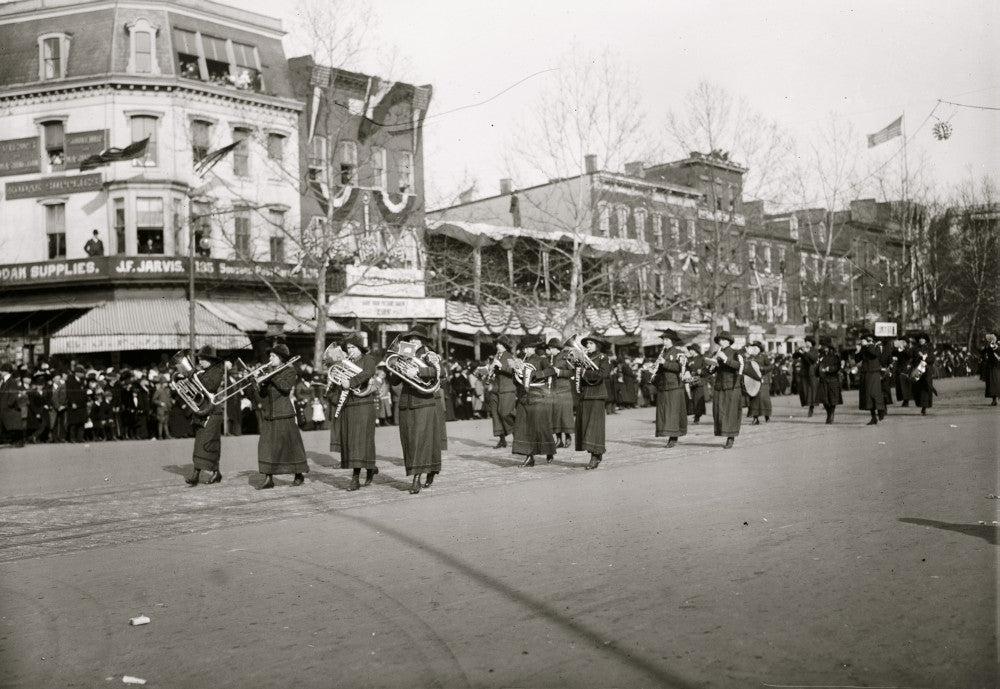 Woman's Band in a Suffrage Parade Fine Art Print