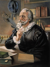 Miguel De Cervantes Posthumous Portrait Fine Art Print by Granger Collection