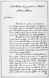 George Washington's 1790 Letter to the Hebrew Congregation Fine Art Print