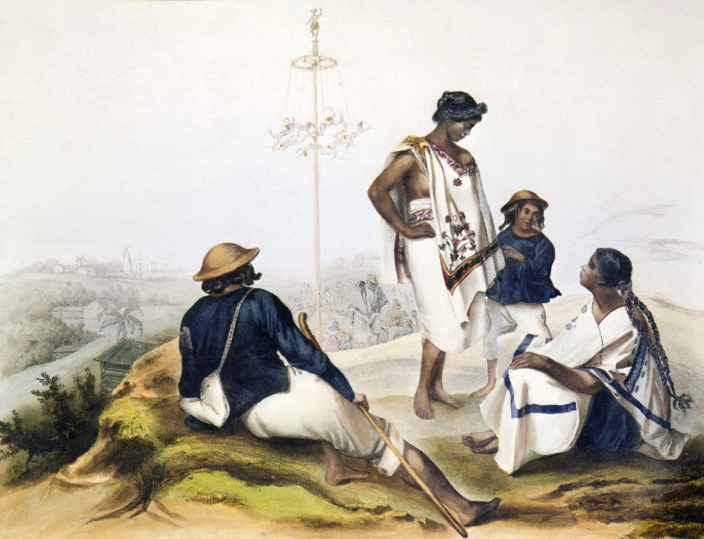 Guachinango Indians Fine Art Print - Hand-Colored Lithograph by Don Carlos Nebel