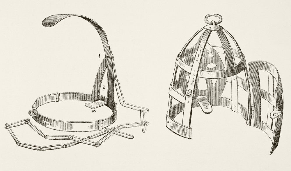 Two Historical Scold's Bridles Fine Art Print - 17th Century