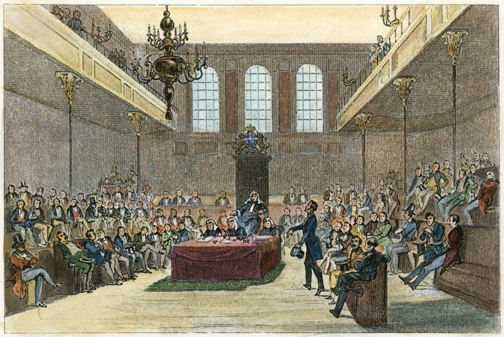 British House of Commons Fine Art Print - French Engraving by A.C. Pugin and Thomas Rowlandson (1809)