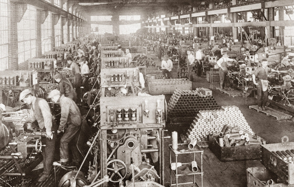 World War I Munitions Plant Photograph - Volunteer Workmen 1917