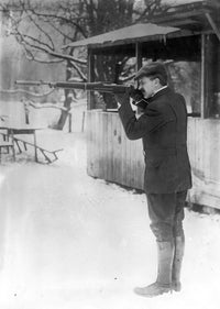 Hiram Percy Maxim Demonstrating His Maxim Silencer Fine Art Print
