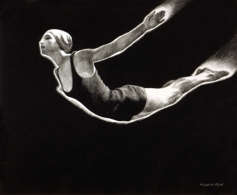 Jack: Swan Dive 1939 Lithograph Fine Art Print by Mabel W. Jack