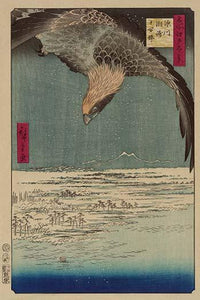 Hawk in Snowy Landscape Fine Art Print by Ando Hiroshige