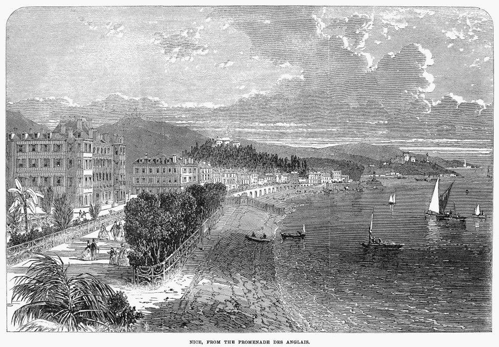 Promenade Des Anglais and La Baie Des Anges Fine Art Print - Nice, France 1866