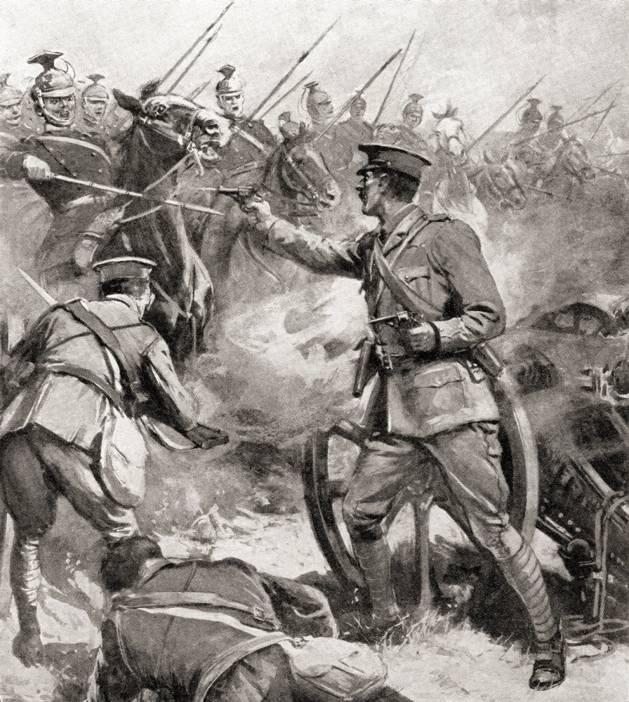 No Surrender! WWI British Artillery Officer Fine Art Print by Hilary Jane Morgan