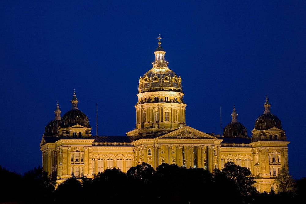 Iowa State Capitol at Night Fine Art Print by Panoramic Images