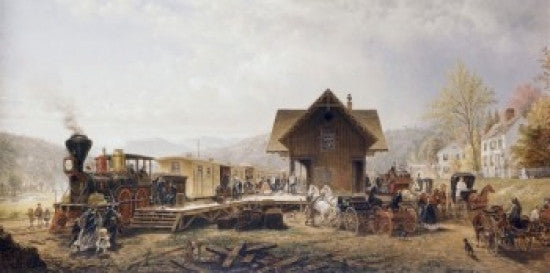 Railroad Arriving in Stratford, Connecticut Fine Art Print by Edward Lamson Henry