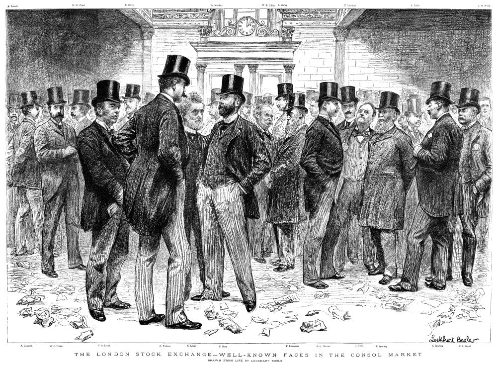 London Stock Exchange Drawing by Lockhart Bogle (1891) | Poster Print