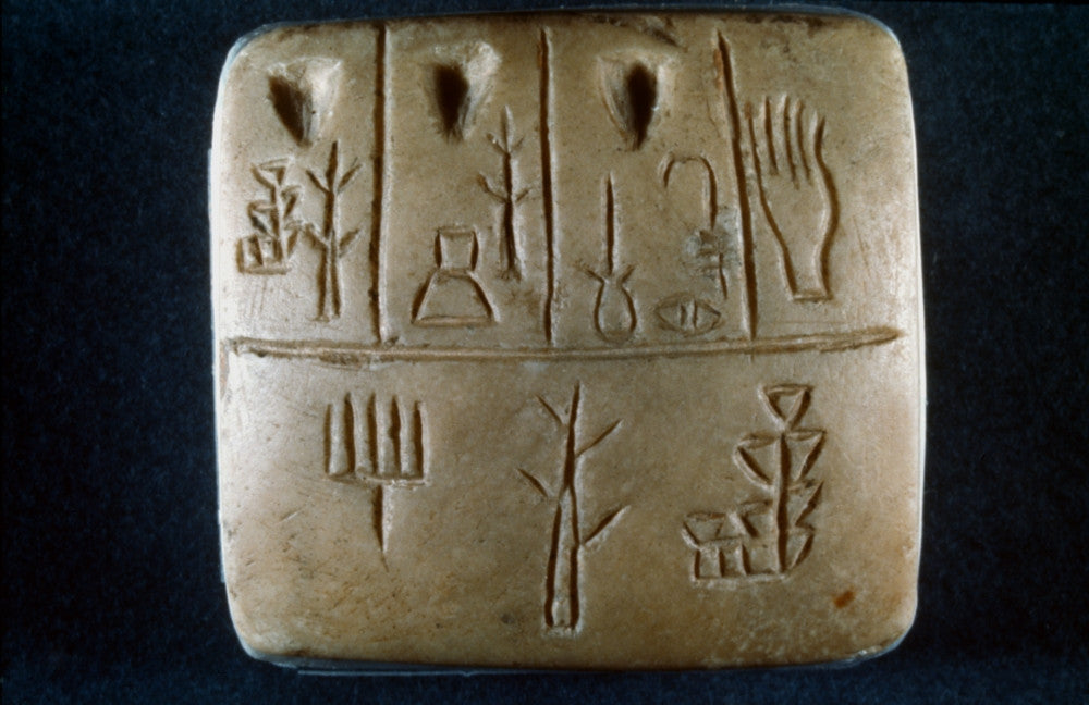 Cuneiform Sumerian Pictographic Tablet Fine Art Print by Granger Collection