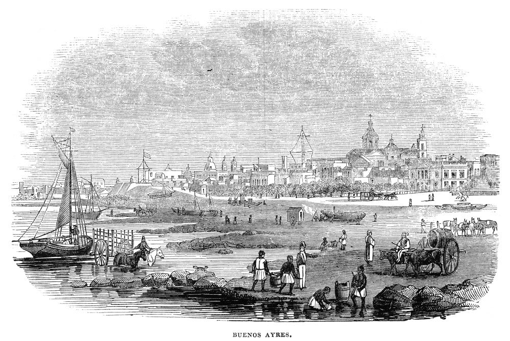 Buenos Aires 1844 Line Engraving Fine Art Print by Granger Collection