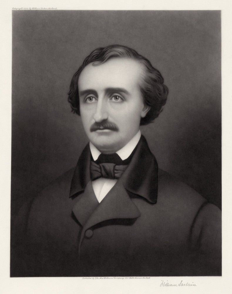 Edgar Allan Poe Mezzotint Fine Art Print by William Sartain