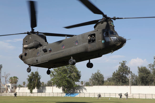 US Army CH-47 Chinook Helicopter in Afghanistan Fine Art Print by VWPics/Stocktrek Images