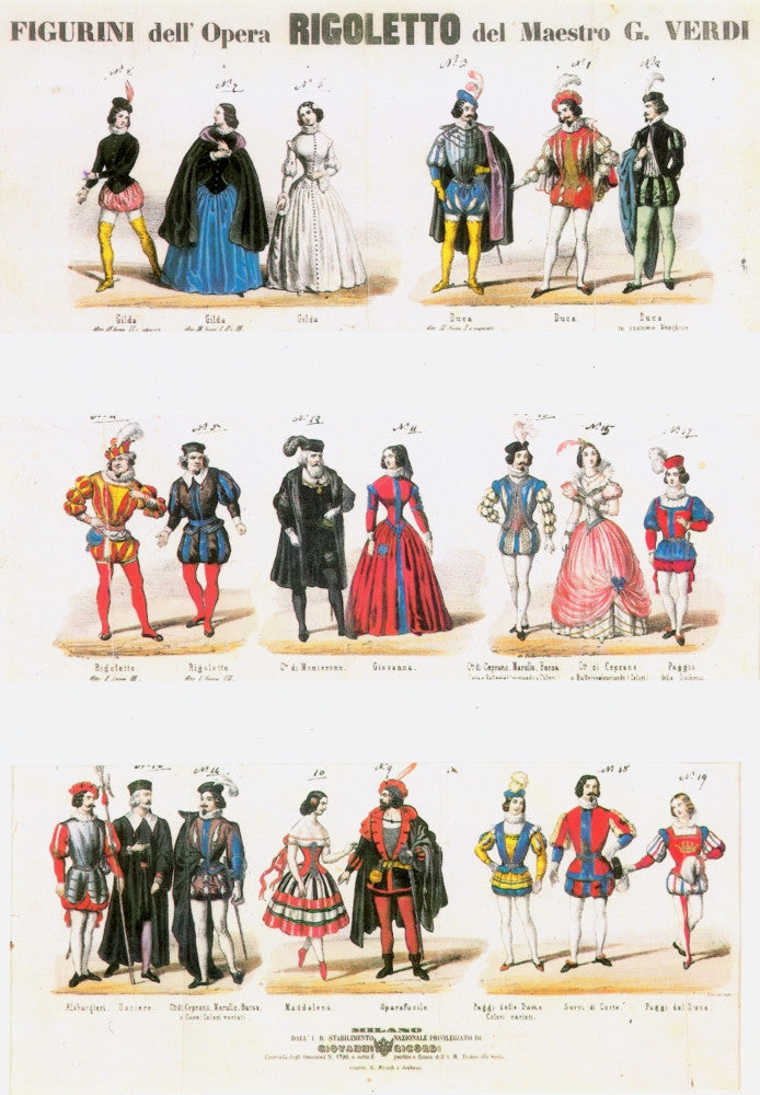 Rigoletto Costumes Fine Art Print - 1851 Premiere Design