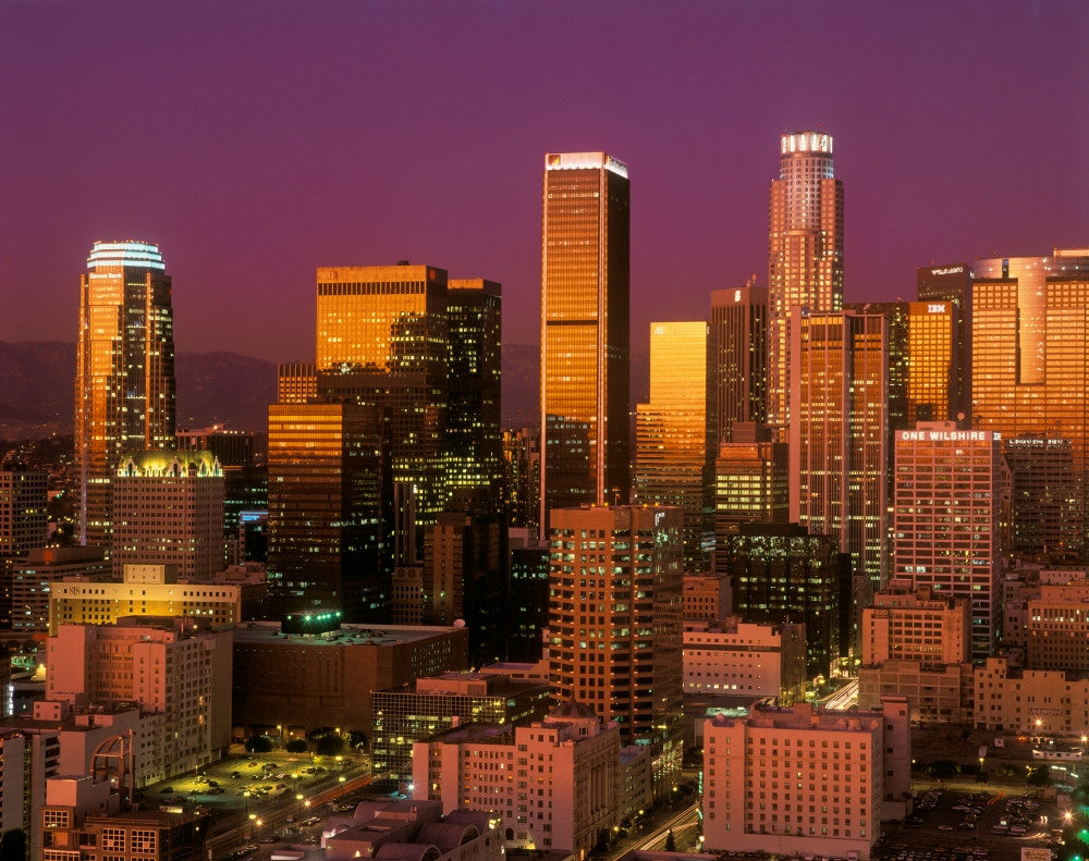 Downtown Los Angeles Sunset Fine Art Print by Panoramic Images