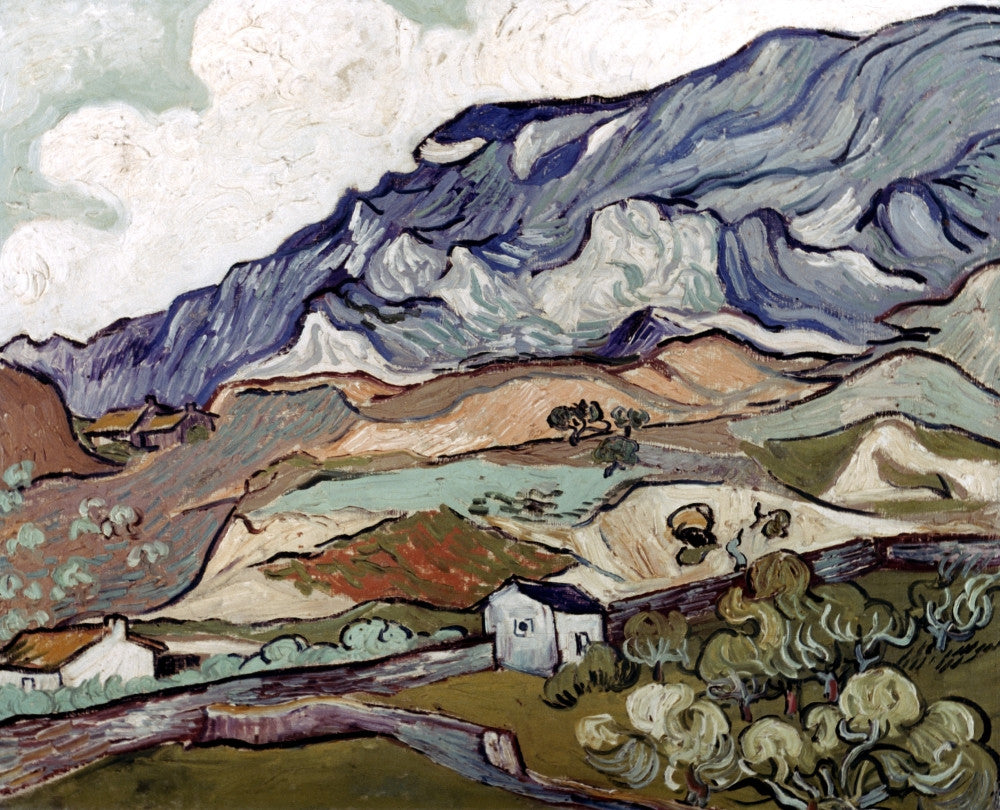 Van Gogh Mountainous Landscape Art Print – 1890 Canvas by Granger Collection