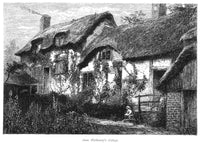 Anne Hathaway's Cottage - 19th Century Wood Engraving Fine Art Print