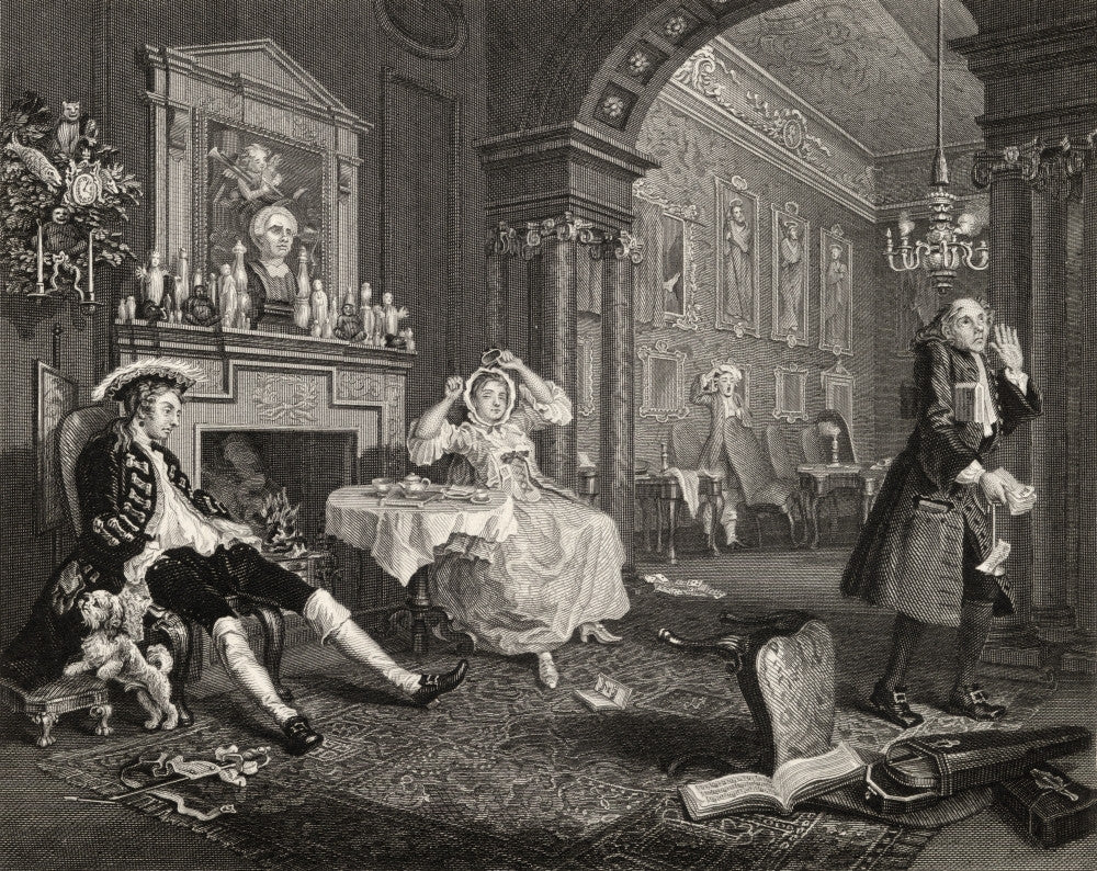 Marriage A La Mode Breakfast Scene Fine Art Print by Hogarth